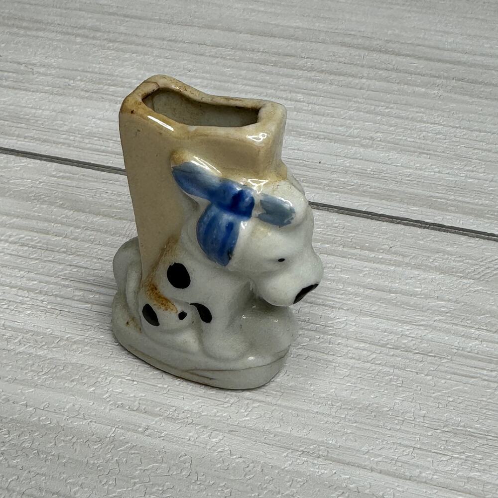 Vintage Dog‎ Figurine Flower Vase Bud Planter Collectible Puppy Decor